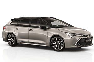 Berline break Toyota Corolla gris clair vue de profil