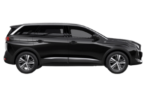 SUV noir de gamme premium photographié de profil